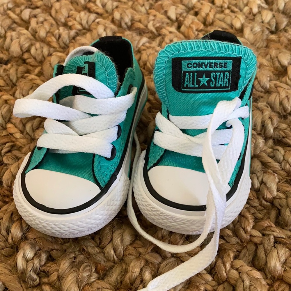 Teal Baby Converse Size 2